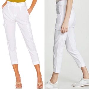 Vince Cropped Cargo Pants in Optic White
